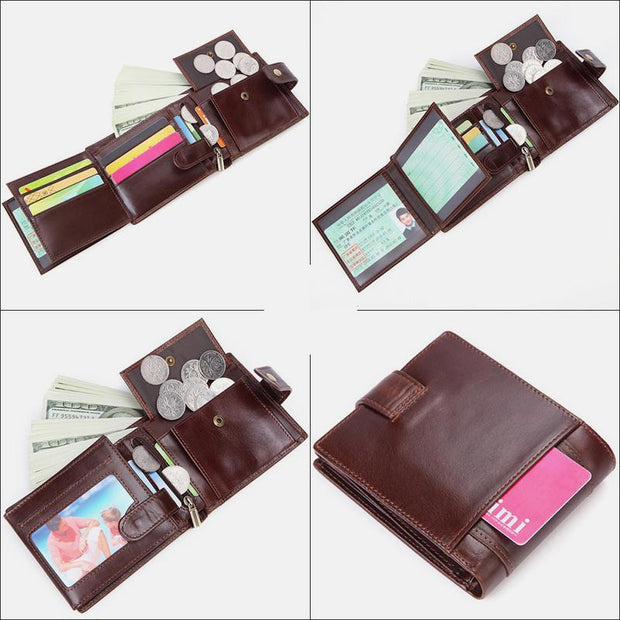 Multifunctional  Multi-Slot Retro Wallet For Men