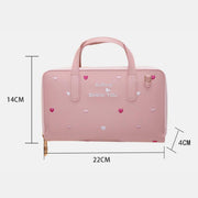 Embroidery Multi-Compartment Crossbody Handbag