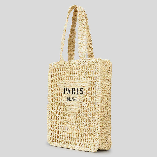 Beach Bag For Women Hollowed Out Large Capacity Straw Bag