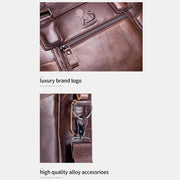 Large Capacity Genuine Leather Business Travel Briefcase