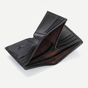 Wallet for Men Vintage Leather Multi-Slot Triple RFID Card Purse