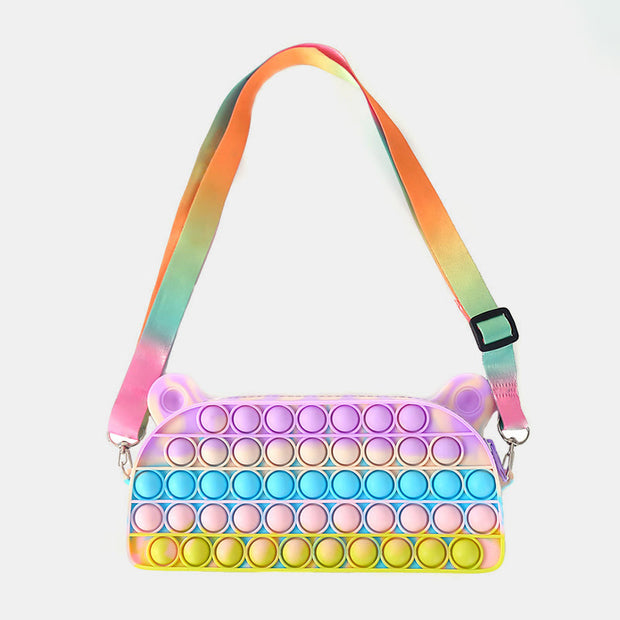 Cute Sling Bag For Kids Silica Gel Adjustable Crossbody Bag