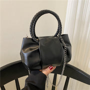 Crossbody Bag For Women Wrinkle Shape Mini Solid Color Handbag