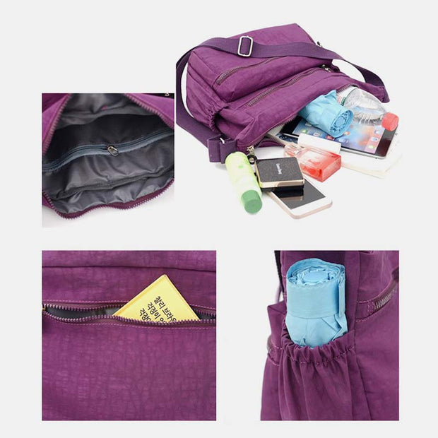 Lightweight Waterproof Durable Purse for Women Multi-pocket Crossbody Bag with Adjustable Strap