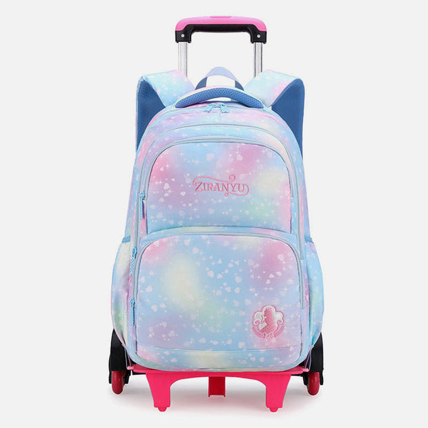 Durable Nylon School Backpack Rolling Wheel School Bag For Kids