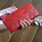Wallet For Women Flower Print Large Capacity Long Cash Purse