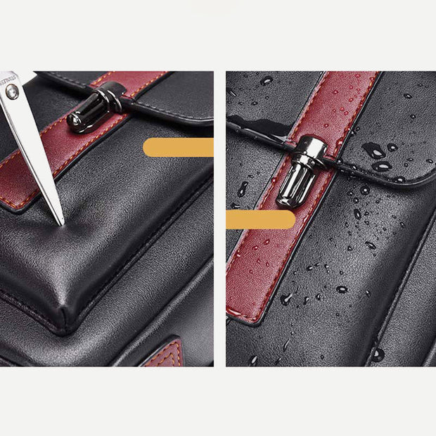 Sling Bag for Men Vintage Waterproof Leather Business Crossbody Bag