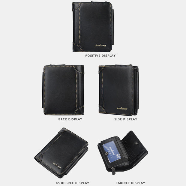 Large Capacity Multi-Slot Thir-Fold Short Wallet