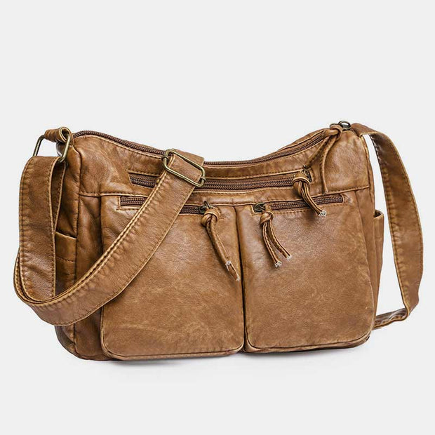 Multi-Pocket Large Capacity Vintage Crossbody Bag