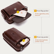 Leather Waist Bag For Men Retro Multifunctional Crossbody Phone Bag