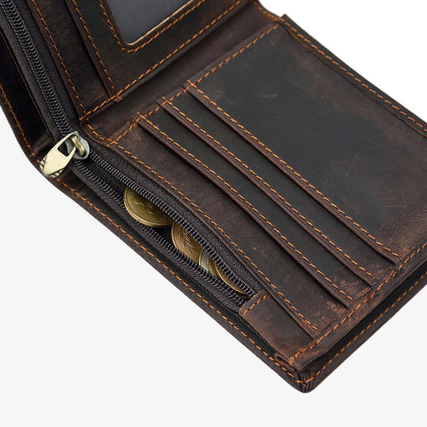 Custom Wallet Vintage Engrave Words Short Purse For Men
