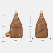 Sling Bag for Men Waterproof Brown Leather Business Crossbody Bag