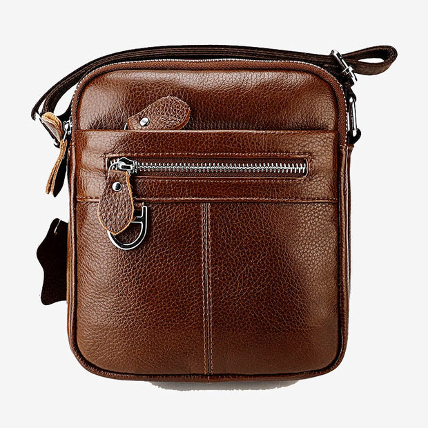Crossbody Man Purse Minimalist Genuine Leather Single Shoulder Bag