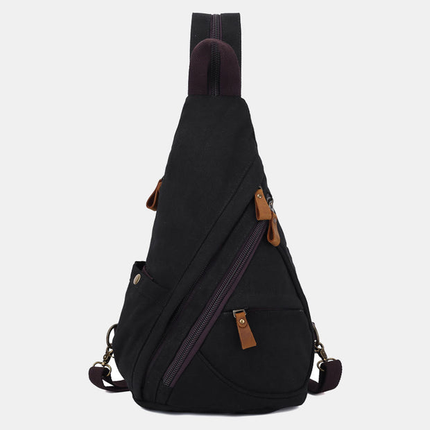 Casual Travel Canvas Sling Bag Daypack Shoulder Backpack For Women Men
