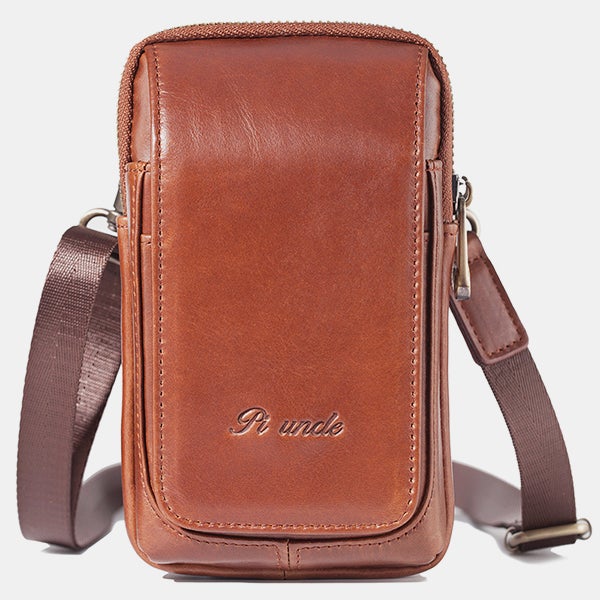 Genuine Leather Multifunctional Belt Loop Pouch Phone Bag Crossbody Bag
