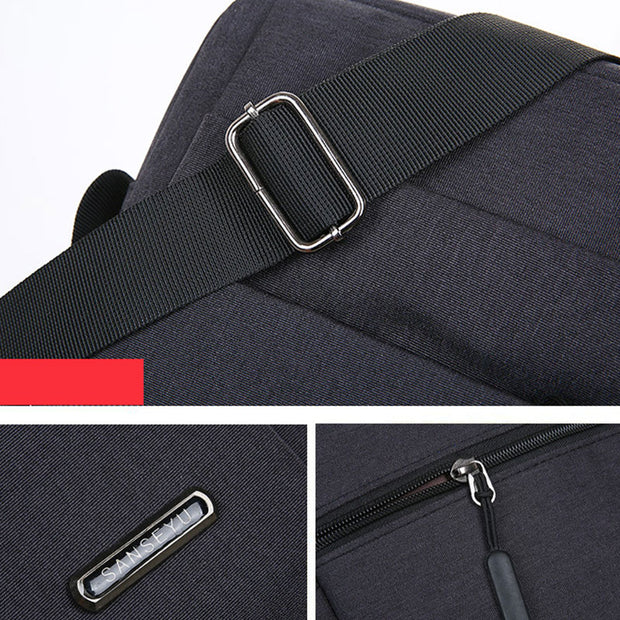 Lightweight Multi-Pocket Zipper Small Messenger Bag Casual Canvas Crossbody Purse