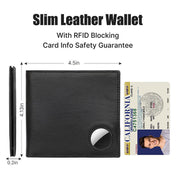 Leather Airtag Bifold Front Pocket Wallet