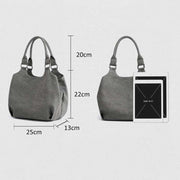 Triple Compartment Canvas Tote Lightweight Functional Hobo Handbag Purse
