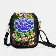 Ethnic Embroidered Multi-pocket Crossbody Bag Cellphone Pouch