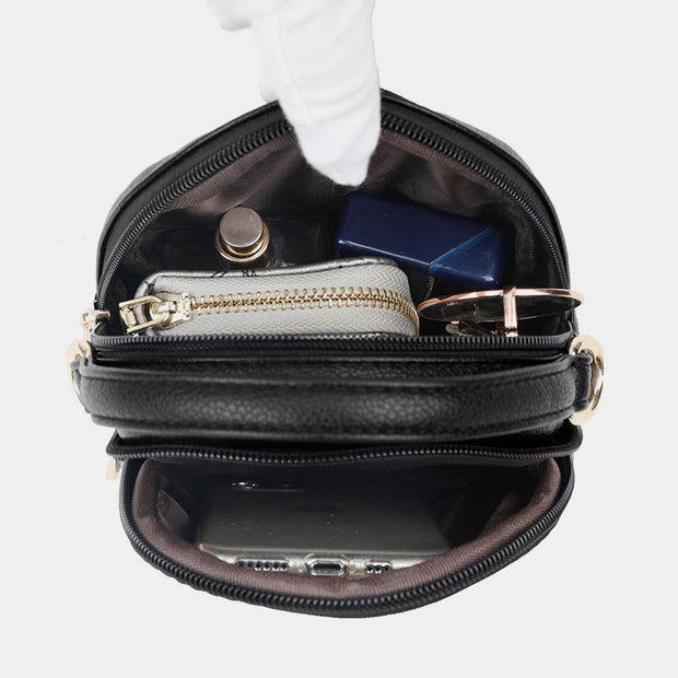 Multifunctional Elegant Solid Phone Bag With Earphone Hole