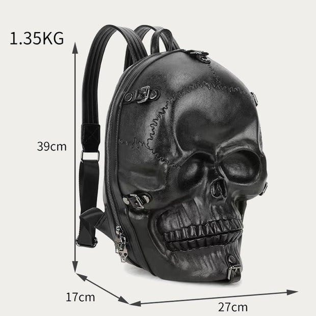Backpack For Halloween Three Dimensional Skull Shape Festival Daypack