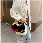 Soft Plush Bag For Women Detachable Chain Crossbody Fur Bag