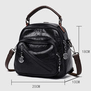 Multi-function Soft Faux Leather Shoulder Bag Convertible Backpack Purse