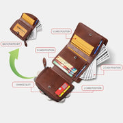 Large Capacity Leather Wallet Credit Card Holder RFID Blocking Money Organizer