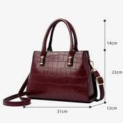 Elegant Handbag Crocodile Print Pebble Leather Crossbody Bag For Business