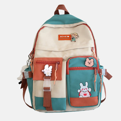 Backpack for Women Waterproof Color Patchwork School Bag for Teenage Girl