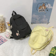 Backpack for Women Casual Cool Solid Nylon School Shoulder Bag