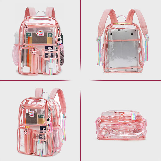 Transparent Backpack For School Students Large Capacity Leisure PVC Daypack