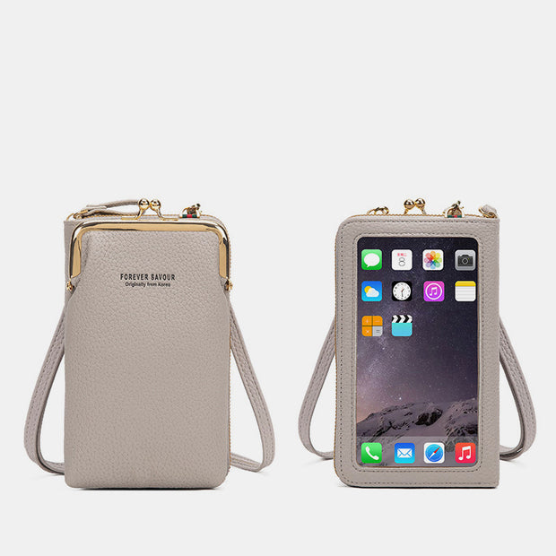 Multi-Compartment Elegant Crossbody Phone Bag With Clear Window