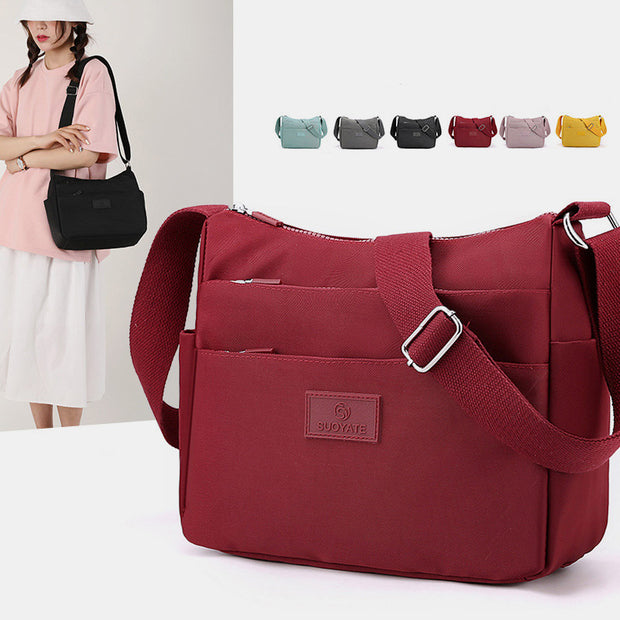 Multi Pocket Roomy Women Purse Handbags Solid Color Casual Crossbody Shoulder Bag
