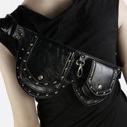 Punk Rivet Waist Bag For Women Multifunctional Carry Crossbody Bag