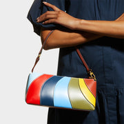 Shoulder Bag For Women Rainbow Candy Color Splicing Handbag