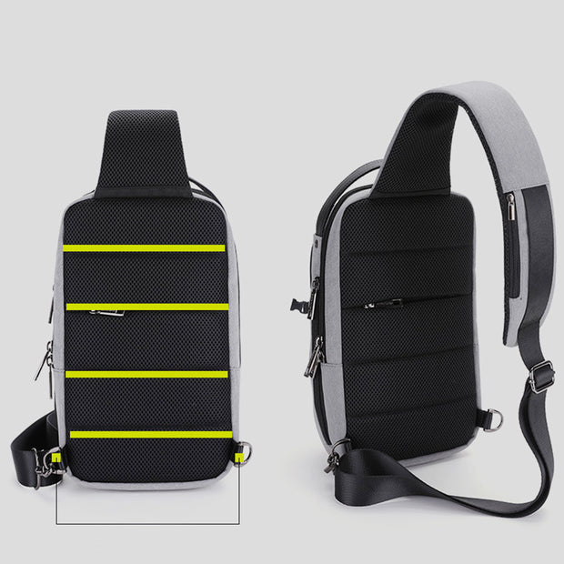 Large Capacity Anti-theft Waterproof USB Charging Sling Bag