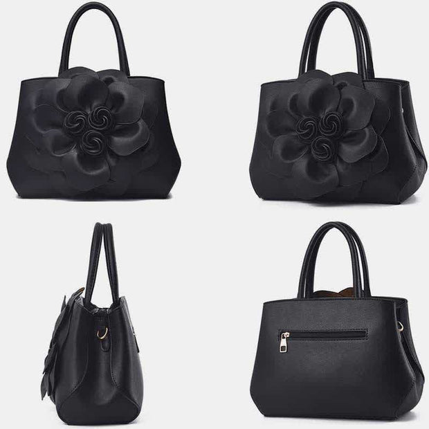 Women's Floral Elegant Shoulder Bag Vegan Leather Handbag Satchel Purses