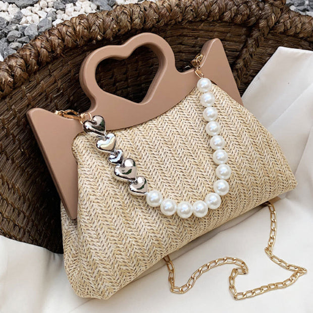 Handbag For Women Large Capacity Pearl Chain Crossbody Shoulder Bag