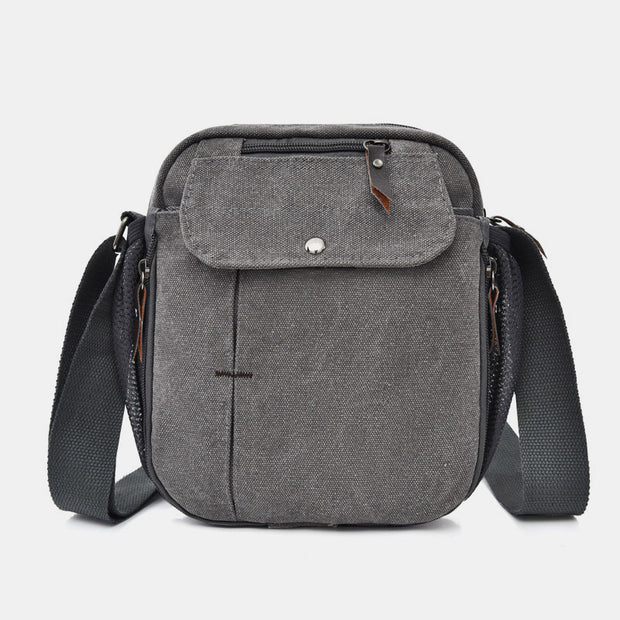 Mens Small Messenger Bag Multi-Slot Travel WorK Canvas Shoulder Bag