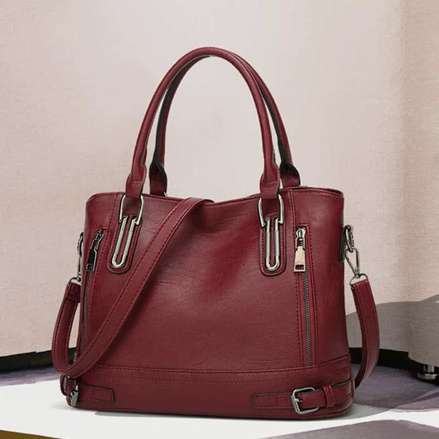 Faux Leather Tote Bag for Women Handbag Shoulder Purse Crossbody Bag