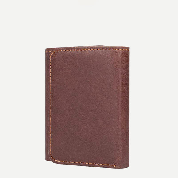 Men's Trifold Durable Wallets RFID Blocking Soft Genuine Leather Wallet