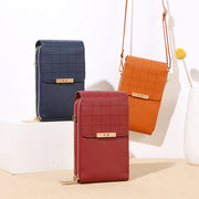 Small Crossbody Bag Wallet Pouch Solid Color Touch Screen Phone Bag