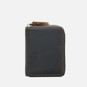 Retro Short Wallet Genuine Leather Multiple Slots Organ Card Holder