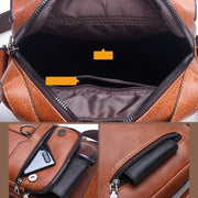 Lightweight Soft PU Messenger Bag Classic Slim Business Briefcase Crossbody Bag