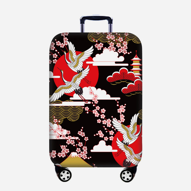 Elastic Polyester Luggage Cover Thicken Floral Protective Cover For Travel