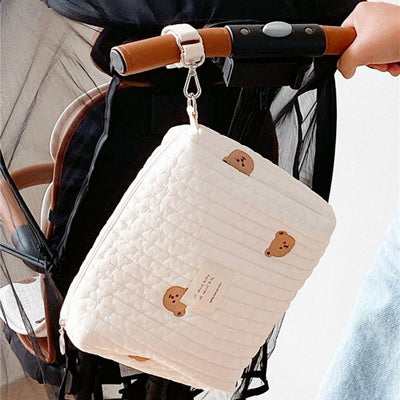 Embroidery Cotton Baby Diaper Bag Organizer Pouch Travel Mommy Bag