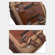 Crossbody Bag For Men Retro Multifunctional Canvas Daily Messenger Bag