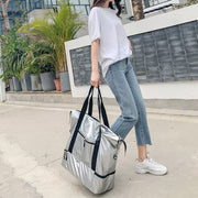 Waterproof Large Capacity Shiny Duffel Bag With Independent Shoes Position
