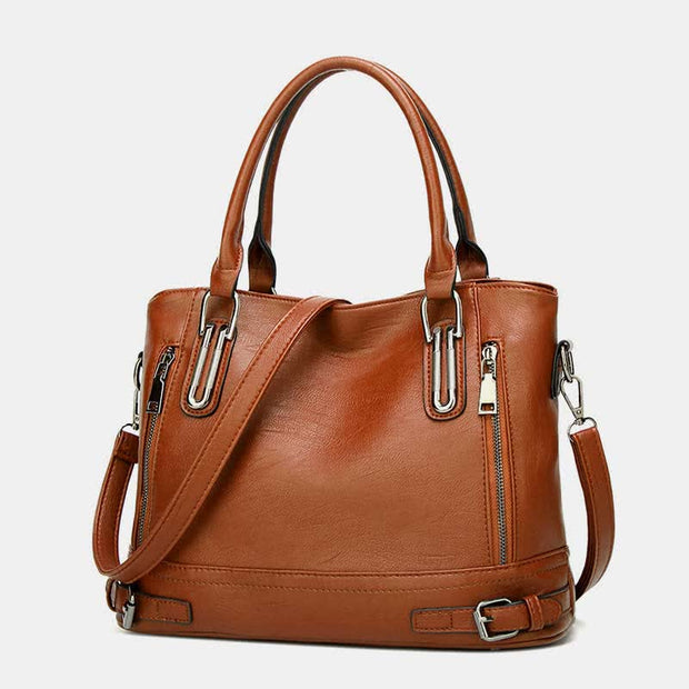 Faux Leather Tote Bag for Women Handbag Shoulder Purse Crossbody Bag